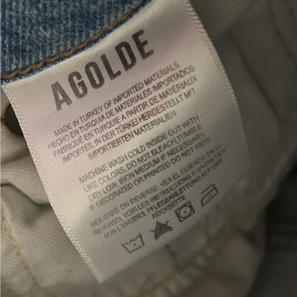 Agolde Riley Crop Size 28 Light Blue Button Fly High Rise Women's Jeans - Picture 4 of 7